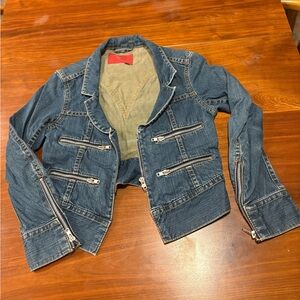 LEVI’S RED Zipper Jean Jacket M